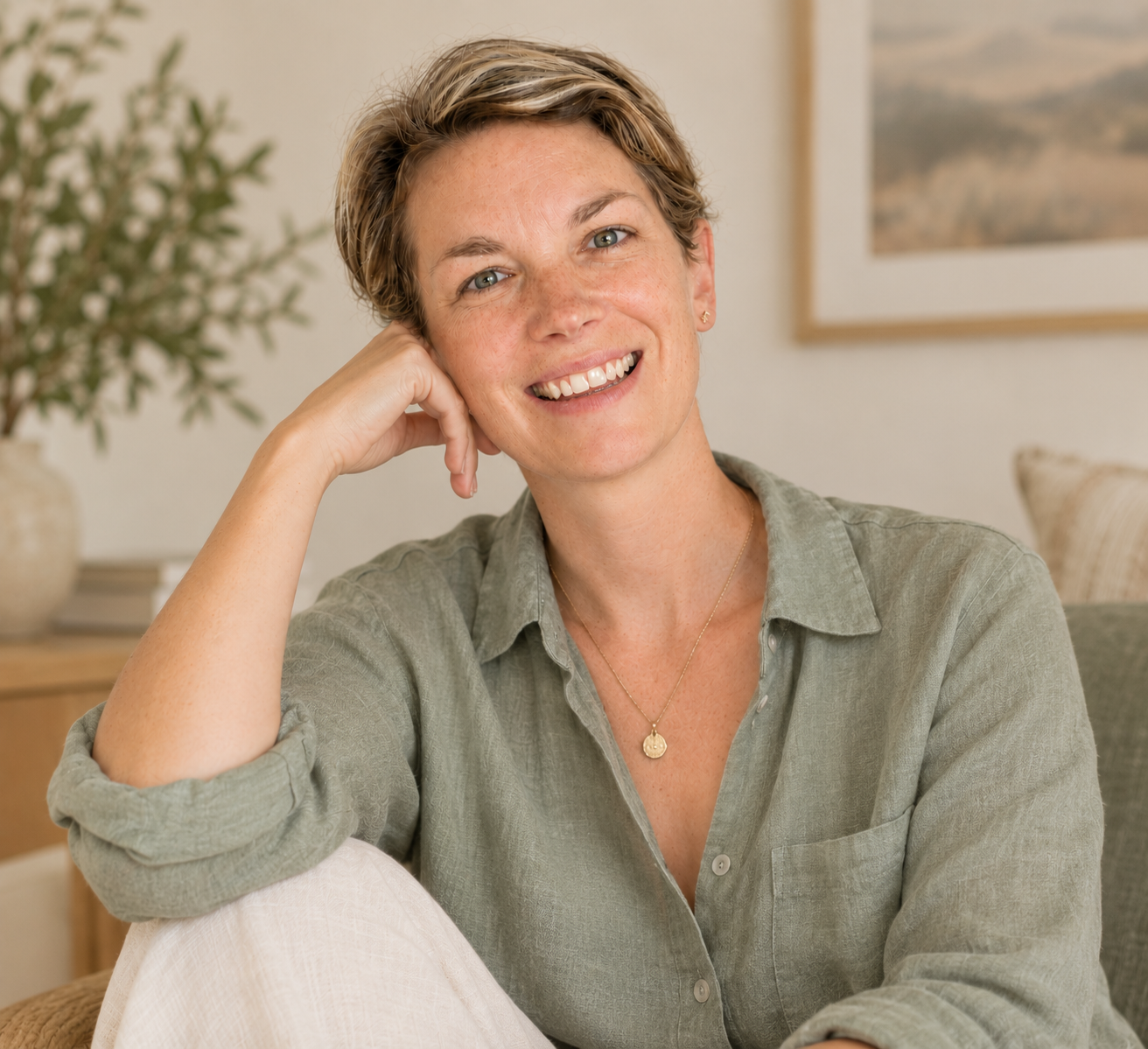 Els Van Wemmel, the founder of Alma Nido, at home